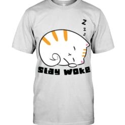 Cats Stay Woke T Shirt Unisex Short Sleeve Classic Tee