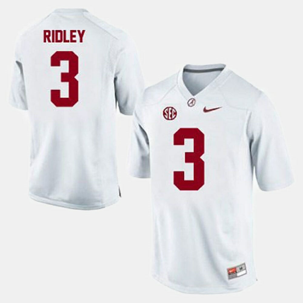 Alabama Crimson Tide #3 Calvin Ridley Jersey NCAA Football White
