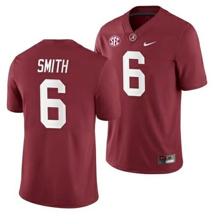 Alabama Crimson Tide #6 DeVonta Smith College NCAA Football Red Jersey
