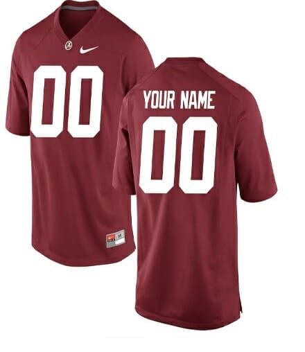 Alabama Crimson Tide Custom Jersey Name and Number College Football Red