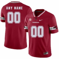 Custom Razorbacks Jersey Name and Number Football SEC Patch Red