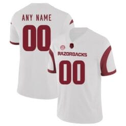 Custom Arkansas Razorbacks Jerseys Stitched Football Replica White