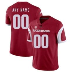Custom Razorbacks Jersey Stitched Limited Replica College Red