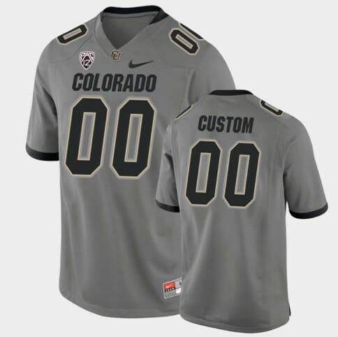 Custom Colorado Buffaloes Jersey Name and Number Gray College Football Alternate Game