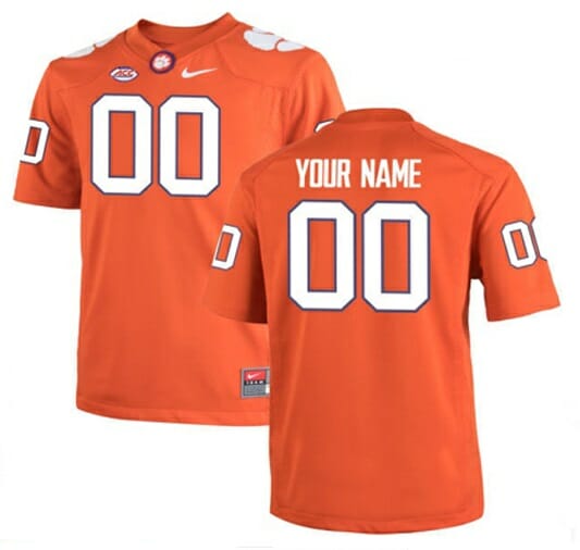 Clemson Custom Jersey Stitched College NCAA Football Orange