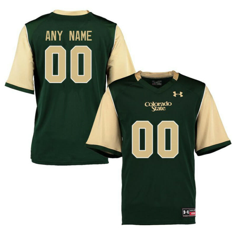 Colorado State Rams Custom Jersey Name Number College Football Green