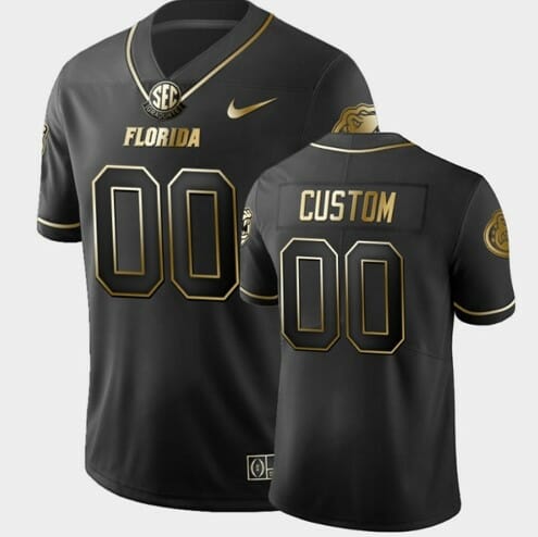 Florida Gators Custom Jersey Name and Number Black College Football Golden Edition Limited