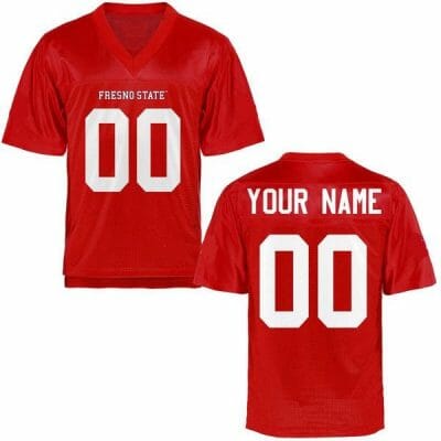 Custom Fresno State Bulldogs Jersey Name and Number Football Red