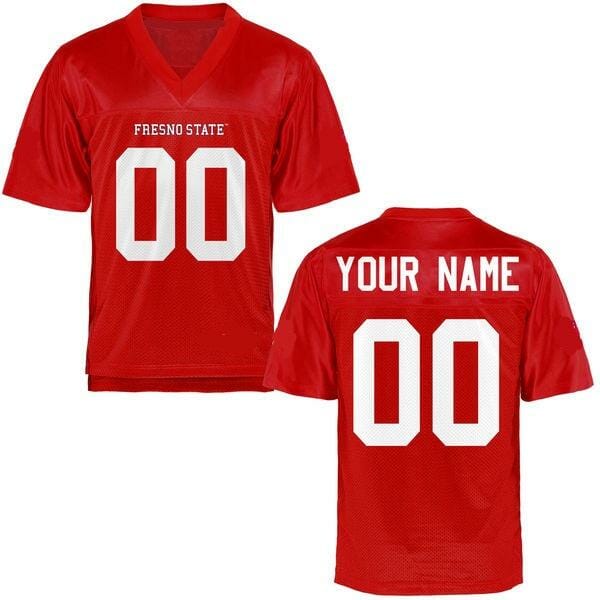 Custom Fresno State Bulldogs Jersey Name and Number Football Red