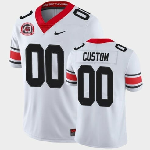UGA Jersey Custom Name and Number White College Football 40th Anniversary Alternate