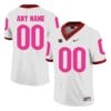 Georgia Bulldogs Custom Jersey White Pink College Football