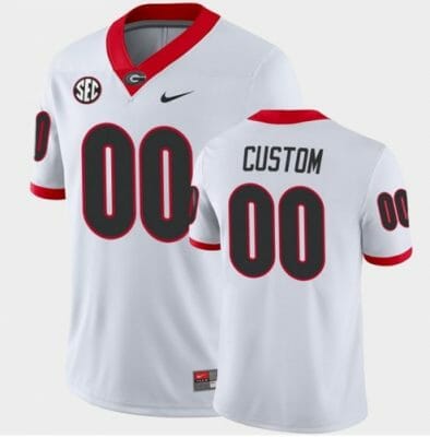 Custom UGA Jersey Name and Number White College Football Away Game