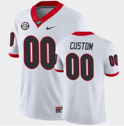 Custom UGA Jersey Name and Number White College Football Away Game