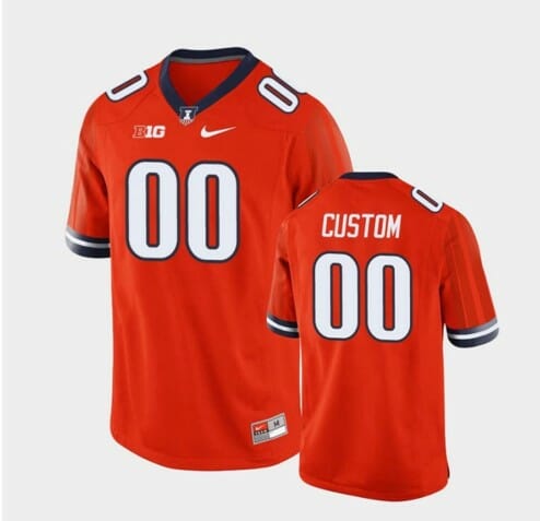 Custom Illinois Jersey Fighting Illini Name and Number Orange College Football Jerseys