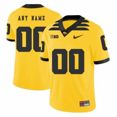 Custom Iowa Hawkeyes Jersey Name and Number College Football Yellow