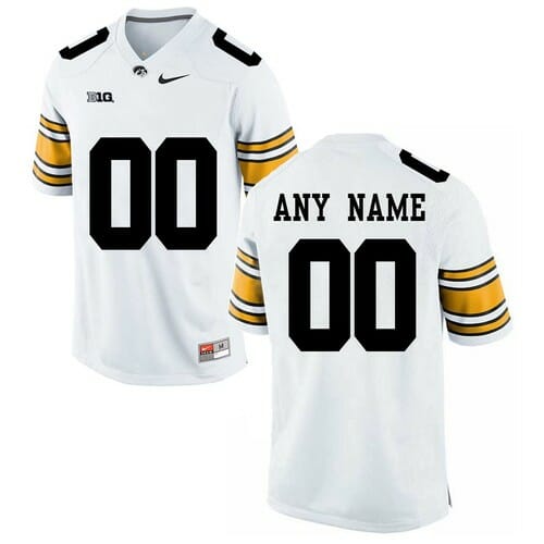 Iowa Hawkeyes Custom Name and Number NCAA Football Jersey Black White