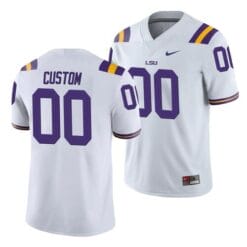 LSU Tigers Custom Jersey Name and Number NCAA Football White