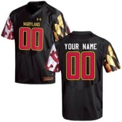Maryland Terrapins Custom Name Number Football Jersey Black