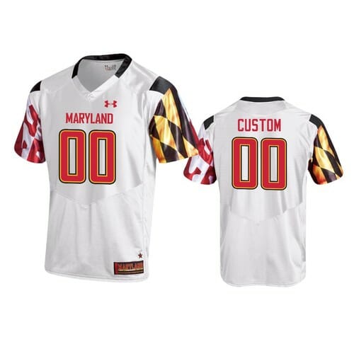 Maryland Terrapins Custom Name Number Football Jersey White
