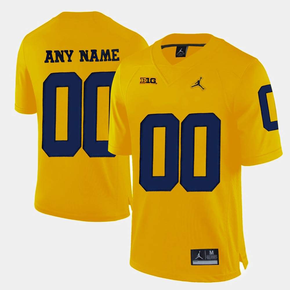 Michigan Wolverines Custom Jersey Name Number Football Yellow Stitched
