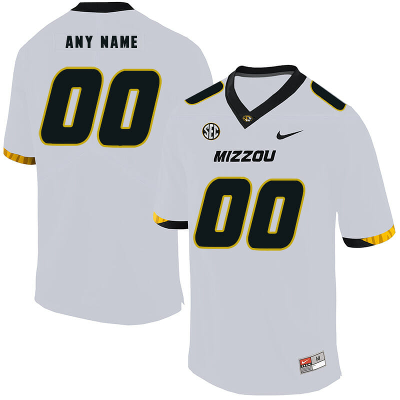 Missouri Tigers Custom Name and Number College Football Jersey White