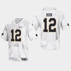 Notre Dame Fighting Irish #12 Ian Book NCAA Football Jersey White
