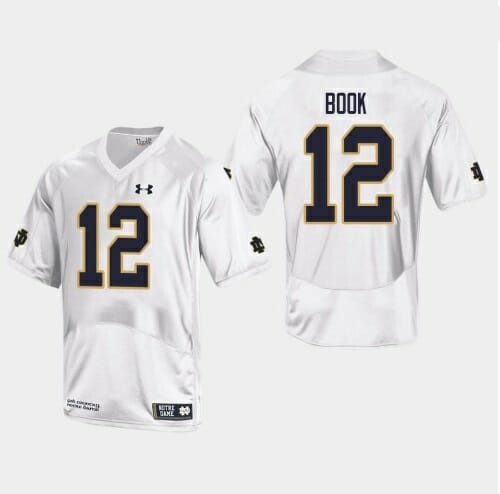 Notre Dame Fighting Irish #12 Ian Book NCAA Football Jersey White