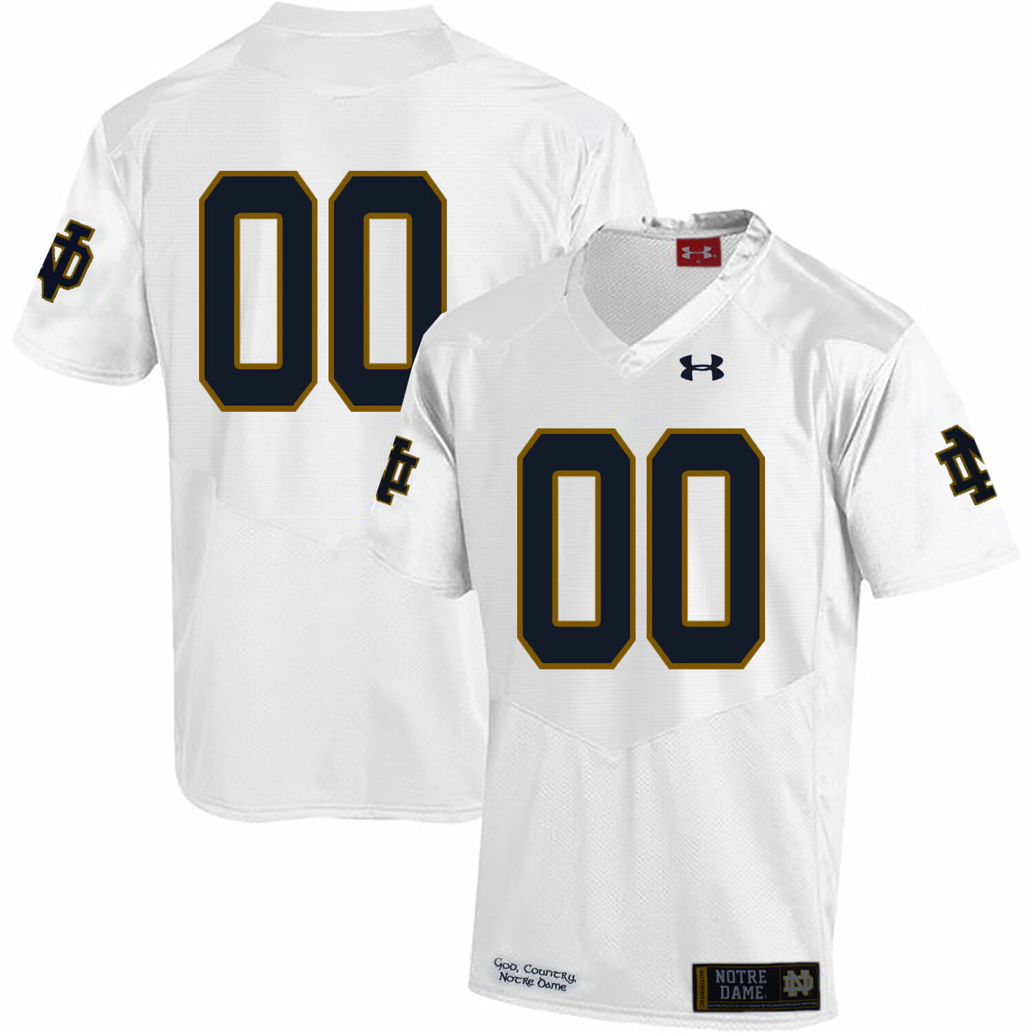 Custom Notre Dame Jersey Name Number Football White