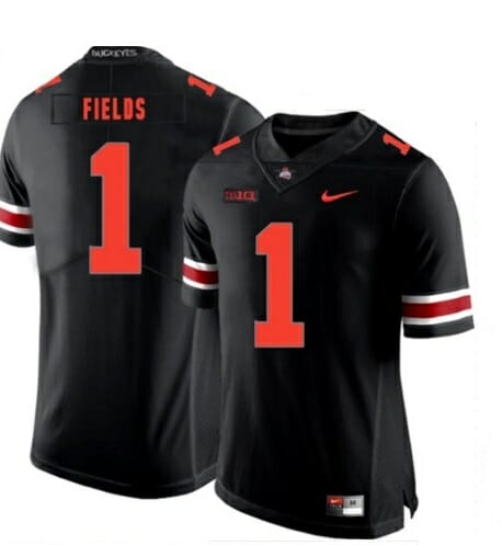 Ohio State Buckeyes #1 Justin Fields College NCAA Football Black Jersey