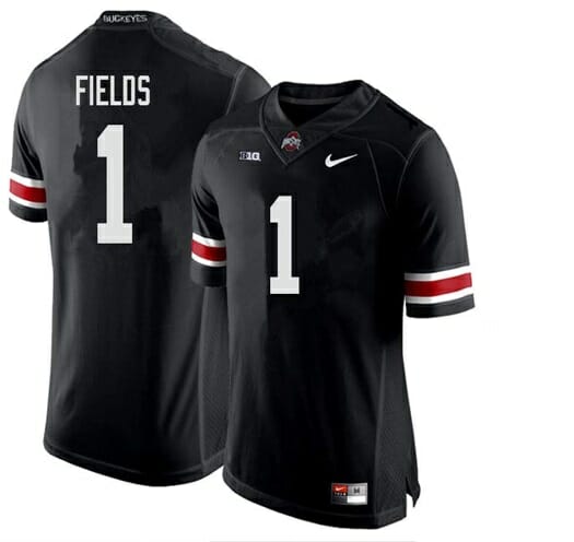 Ohio State Buckeyes #1 Justin Fields College NCAA Football Jersey Black