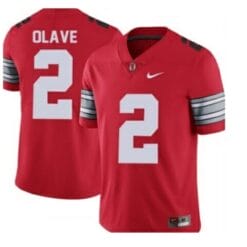 Ohio State Buckeyes #2 Chris Olave NCAA Football Red Jersey