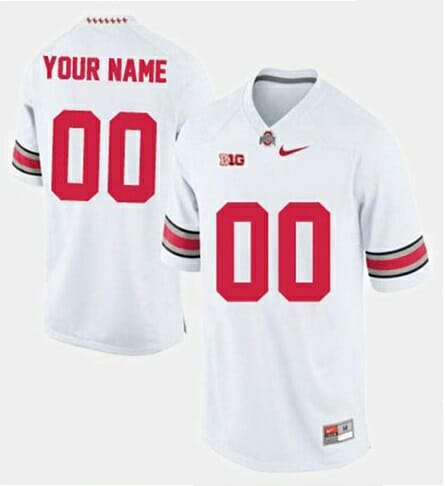 Custom Ohio State Jersey Name and Number NCAA Football White