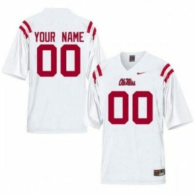 Ole Miss Rebels Custom Jersey Name and Number NCAA Football White