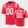 Custom Ole Miss Jersey Name and Number Red College Football Game