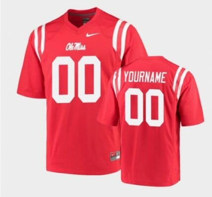 Custom Ole Miss Jersey Name and Number Red College Football Game