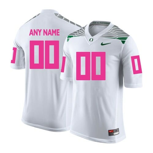 Oregon Ducks Football Jersey Custom College White Pink