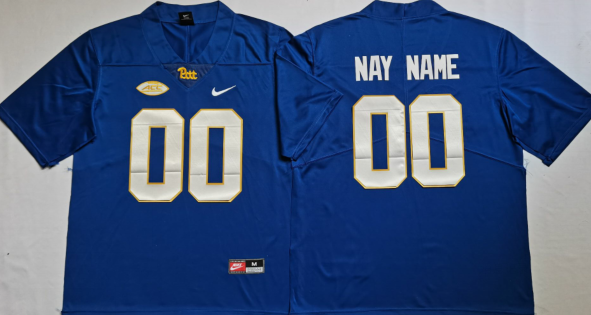 Custom Pitt Football Jersey Name Number College Blue