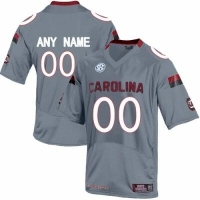 Gamecocks Custom Jersey Name and Number NCAA Football Grey