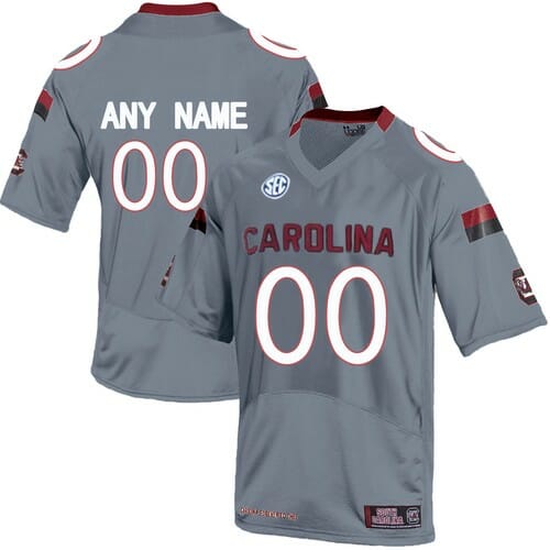 Gamecocks Custom Jersey Name and Number NCAA Football Grey