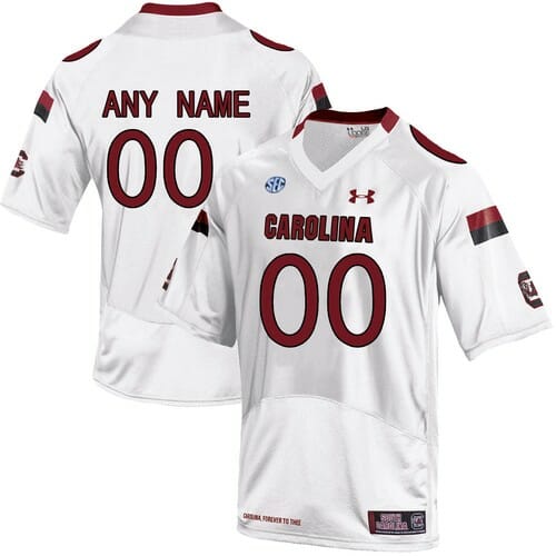 South Carolina Gamecocks Custom Jersey Name and Number NCAA Football White