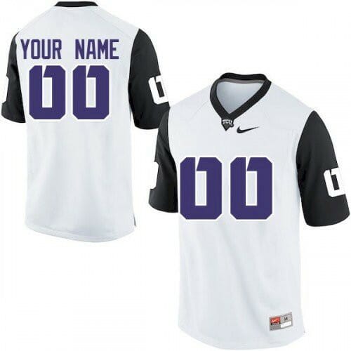 TCU Horned Frogs Custom Jersey Name And Number NCAA White