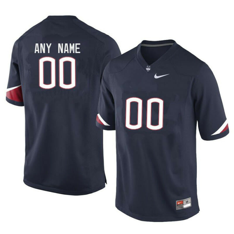 UConn Huskies Custom Jersey Name and Number College Football Navy