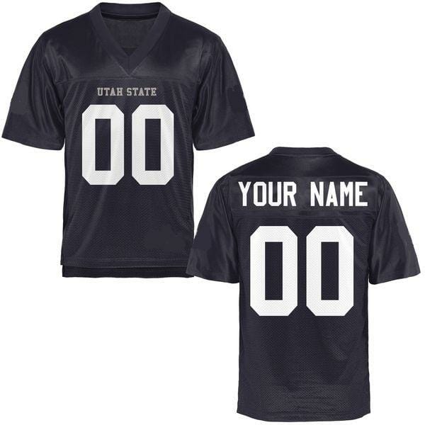 Custom Utah State Aggies Football Jersey Name Number Black