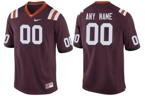 Virginia Tech Custom Jersey Name And Number NCAA Red