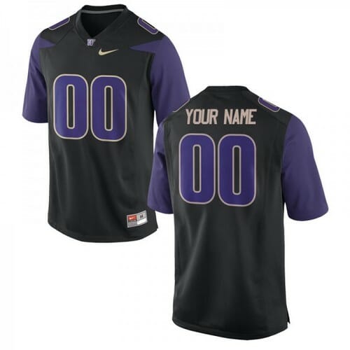 Washington Huskies Custom Jersey Name Number Black College Football