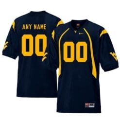West Virginia Custom Football Jersey Navy Blue NCAA