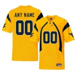 West Virginia Custom Football Jersey Yellow College
