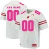 Wisconsin Badgers Custom Jersey White Pink College Football