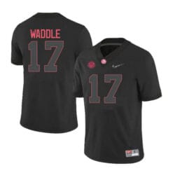 Alabama Crimson Tide #17 Jaylen Waddle College Football Jersey Black