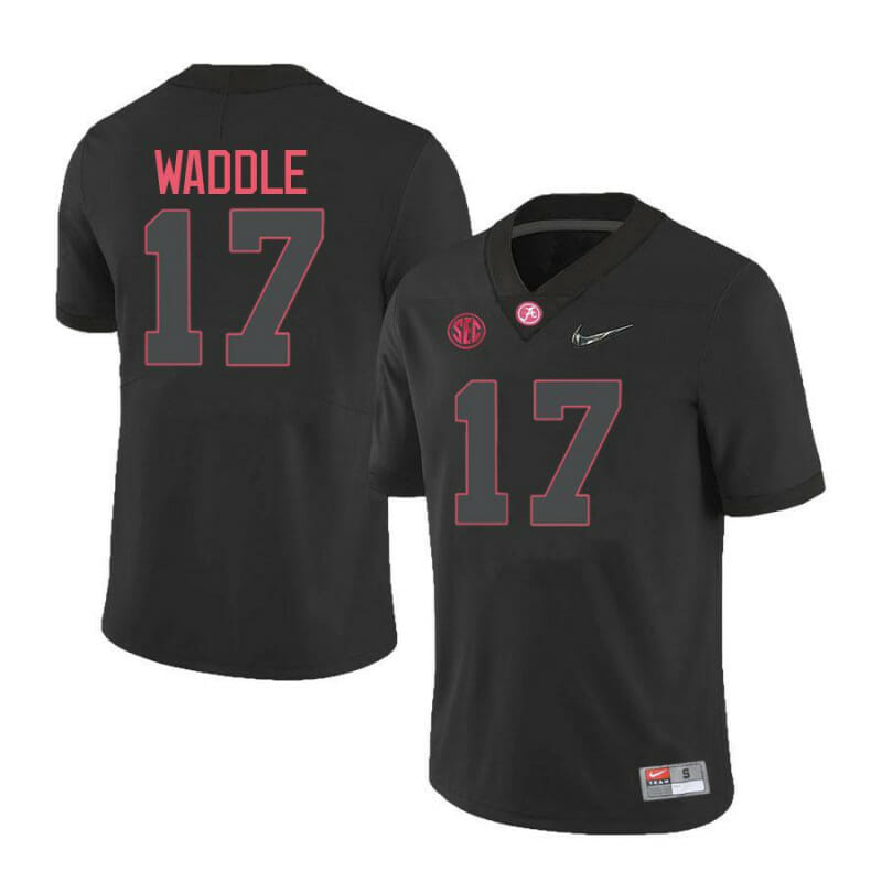 Alabama Crimson Tide #17 Jaylen Waddle College Football Jersey Black